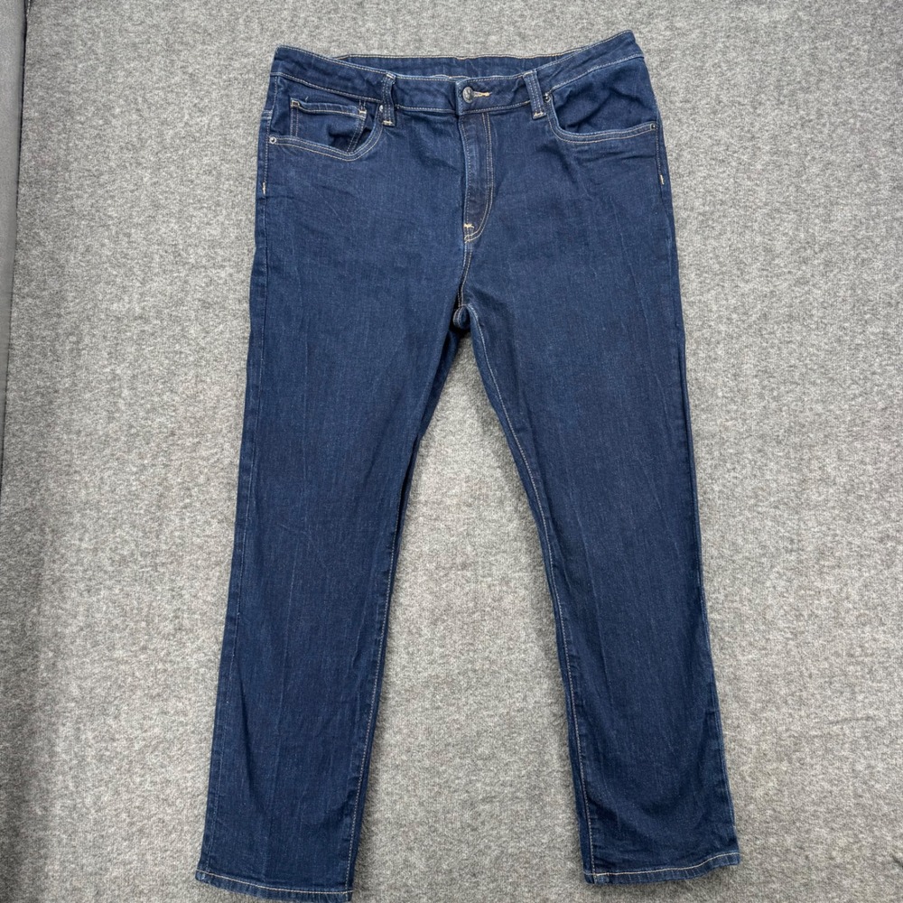 Buffalo David Bitton Ash Slim Jeans Mens 40 Dark Indigo Stretch Denim Pants